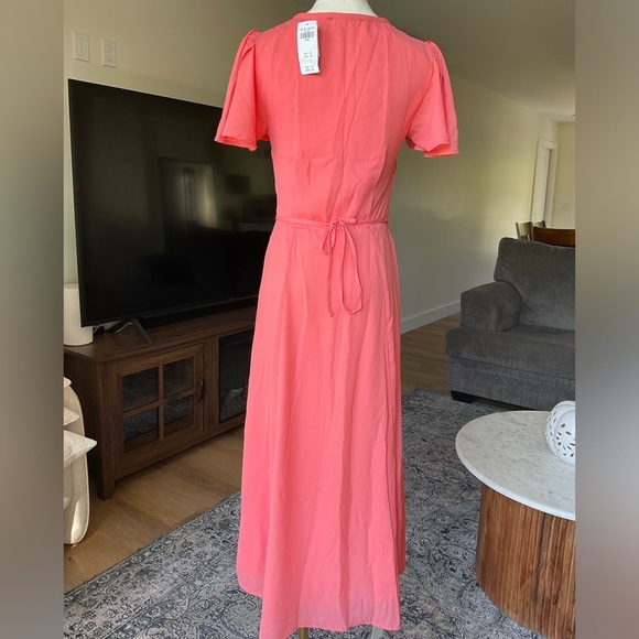 Abercrombie & Fitch Peach Wrap Midi Dress - Picture 8 of 10